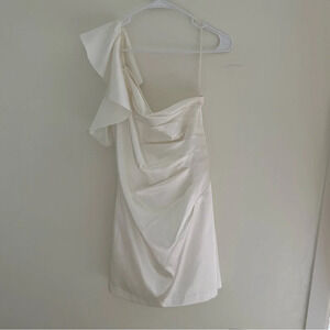 Adrianna Papell white one shoulder dress